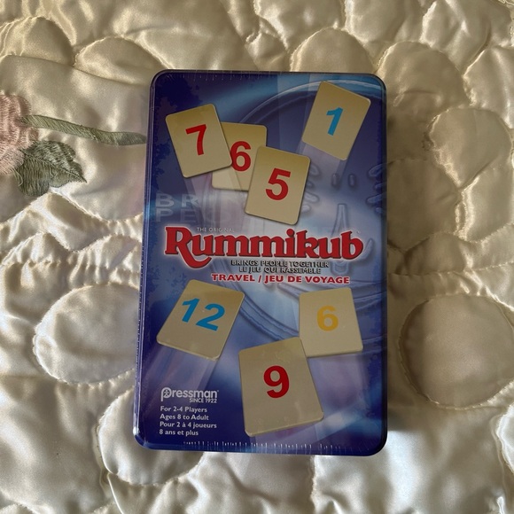 Rummikub in Travel Tin - The Original Rummy Tile Game by Pressman, Blue - Picture 1 of 4